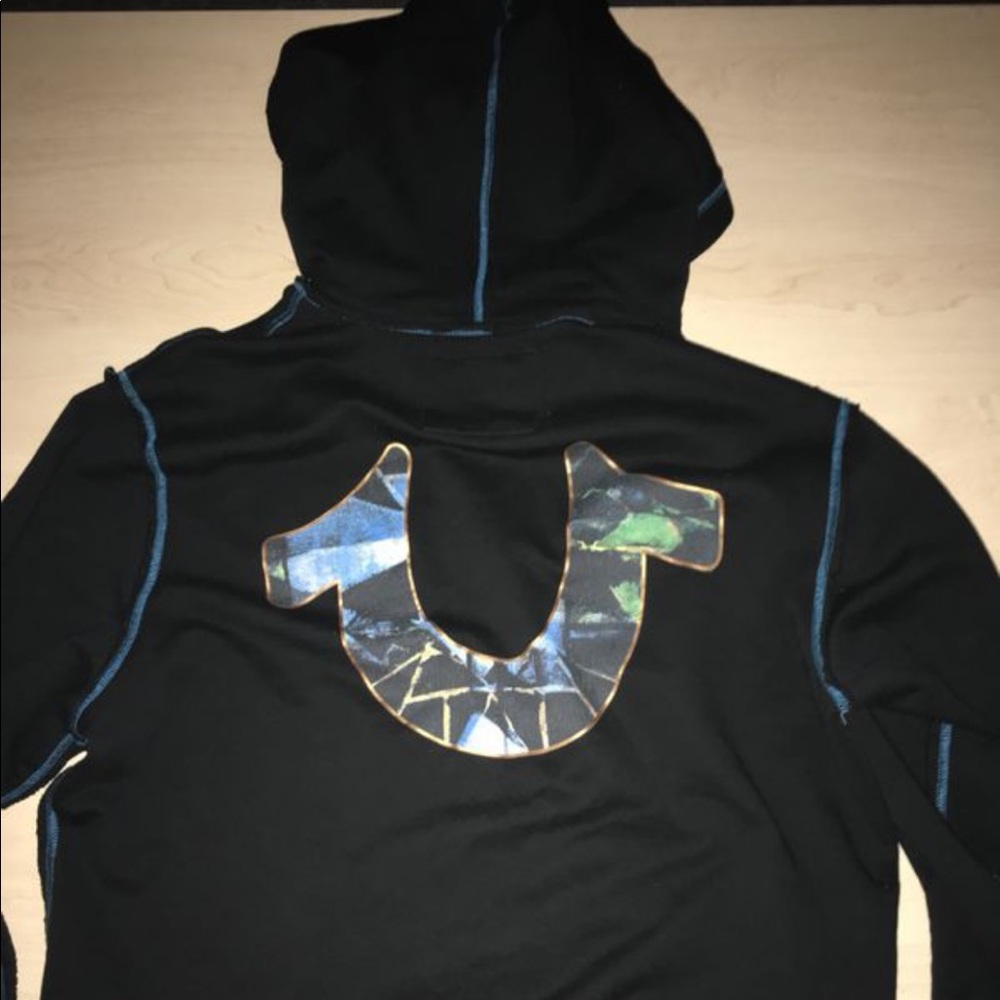 True religion Zipped up black hoodie